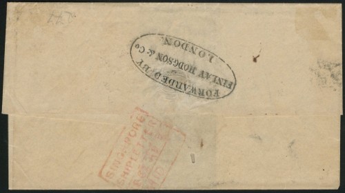 Pre-stamp cover of India — Singapore FP 10, COV-5560, 1862