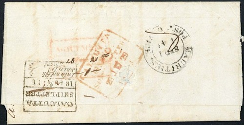 Moulmein FP 2 pre-1854 cover, Spink lot 466