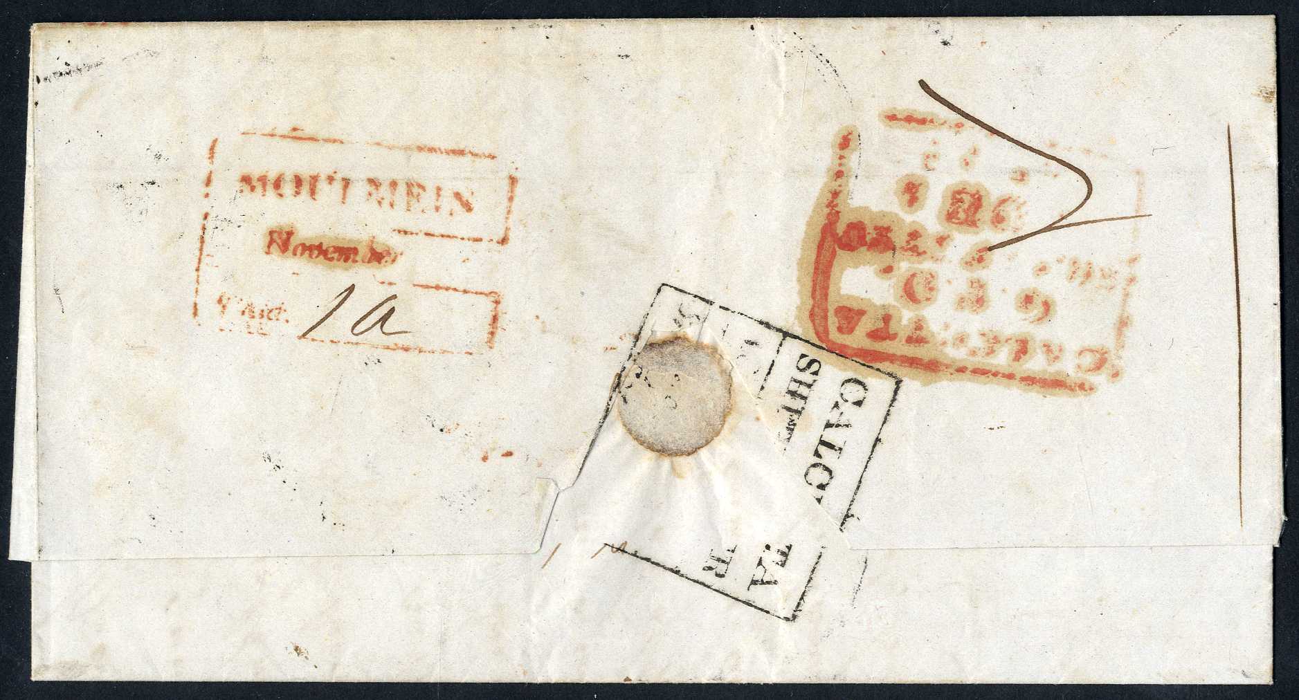 Moulmein FP 2 pre-1854 cover, Spink lot 65