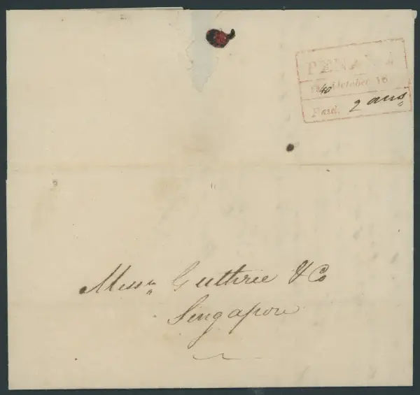 Penang FP 5 pre-1854 cover, Spink lot 22