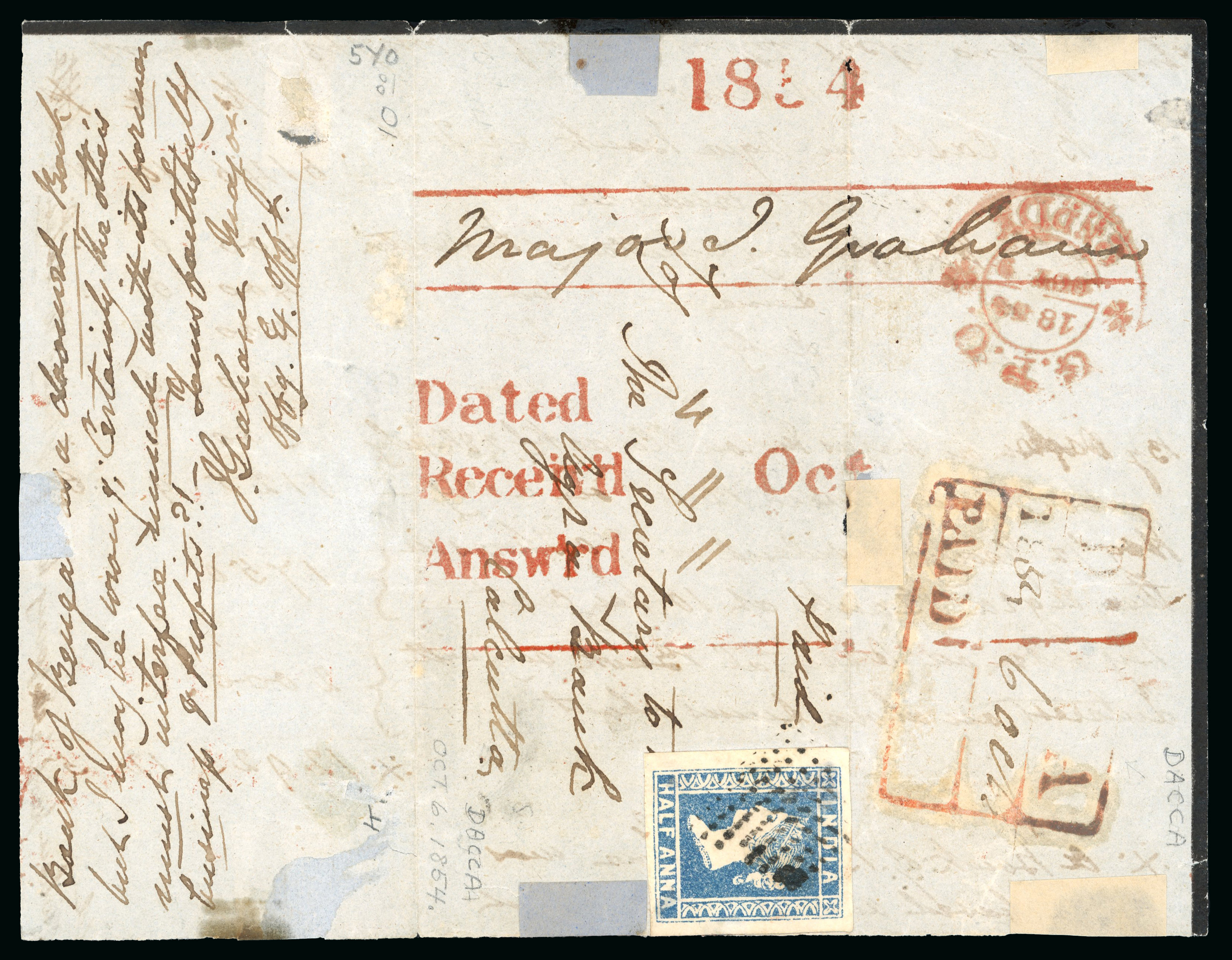 Pre-stamp cover of India — Dacca HG 10A, COV-4963, 1854