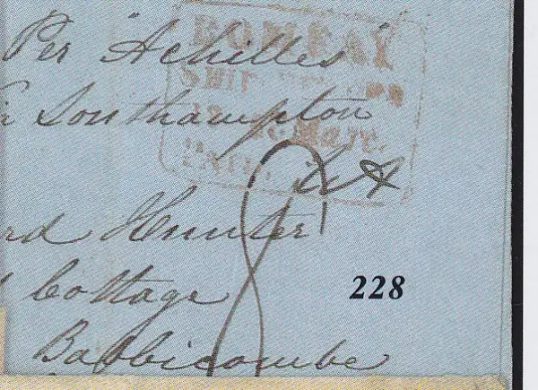 Bombay SD11 pre-1854 cover, Spink lot 228