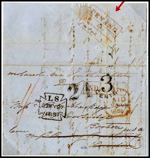 Penang FP 6 pre-1854 cover, Spink lot 1030