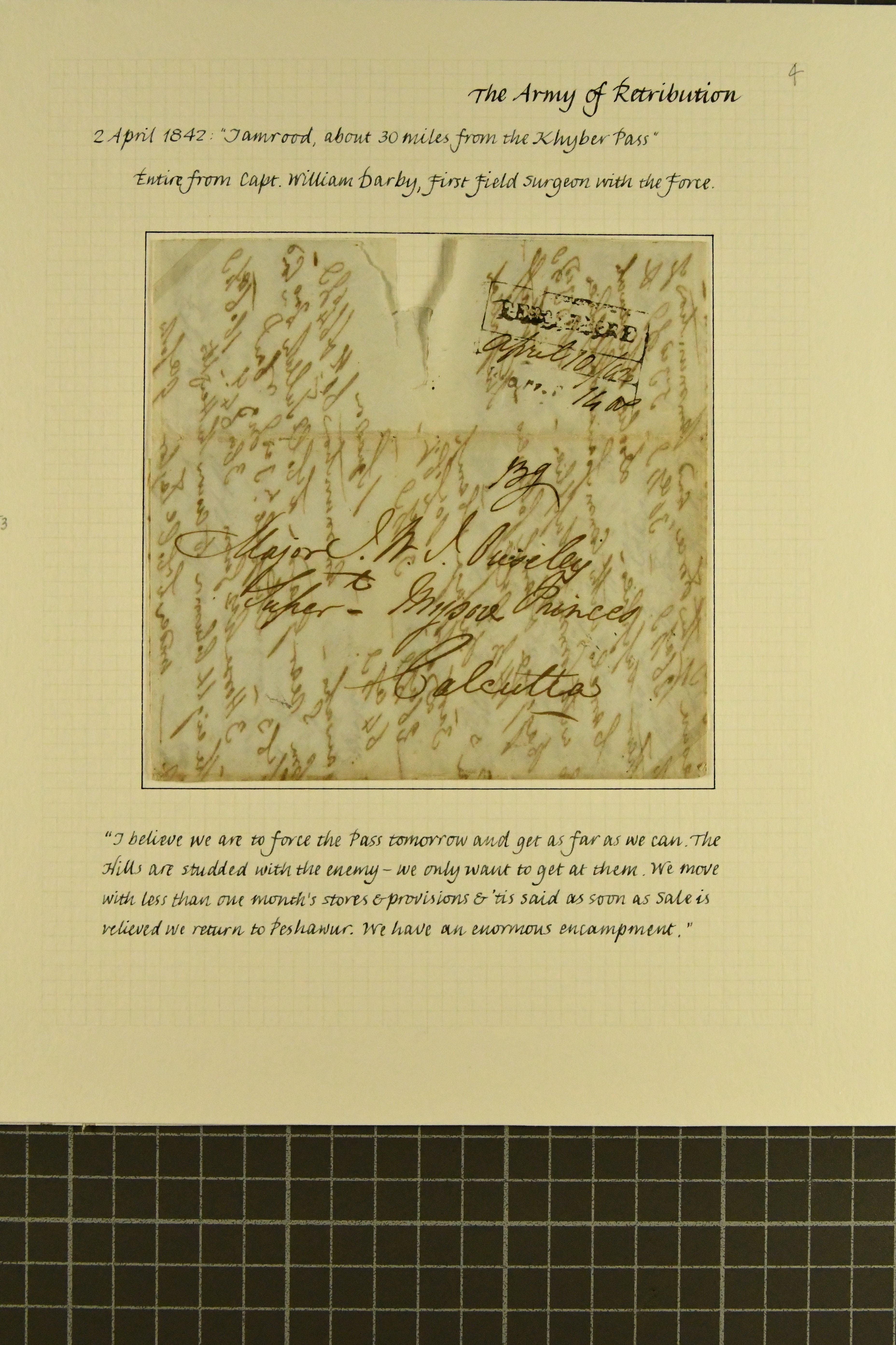 Pre-stamp cover of India — Ferozepore HG 2, COV-5123, 2 April 1842