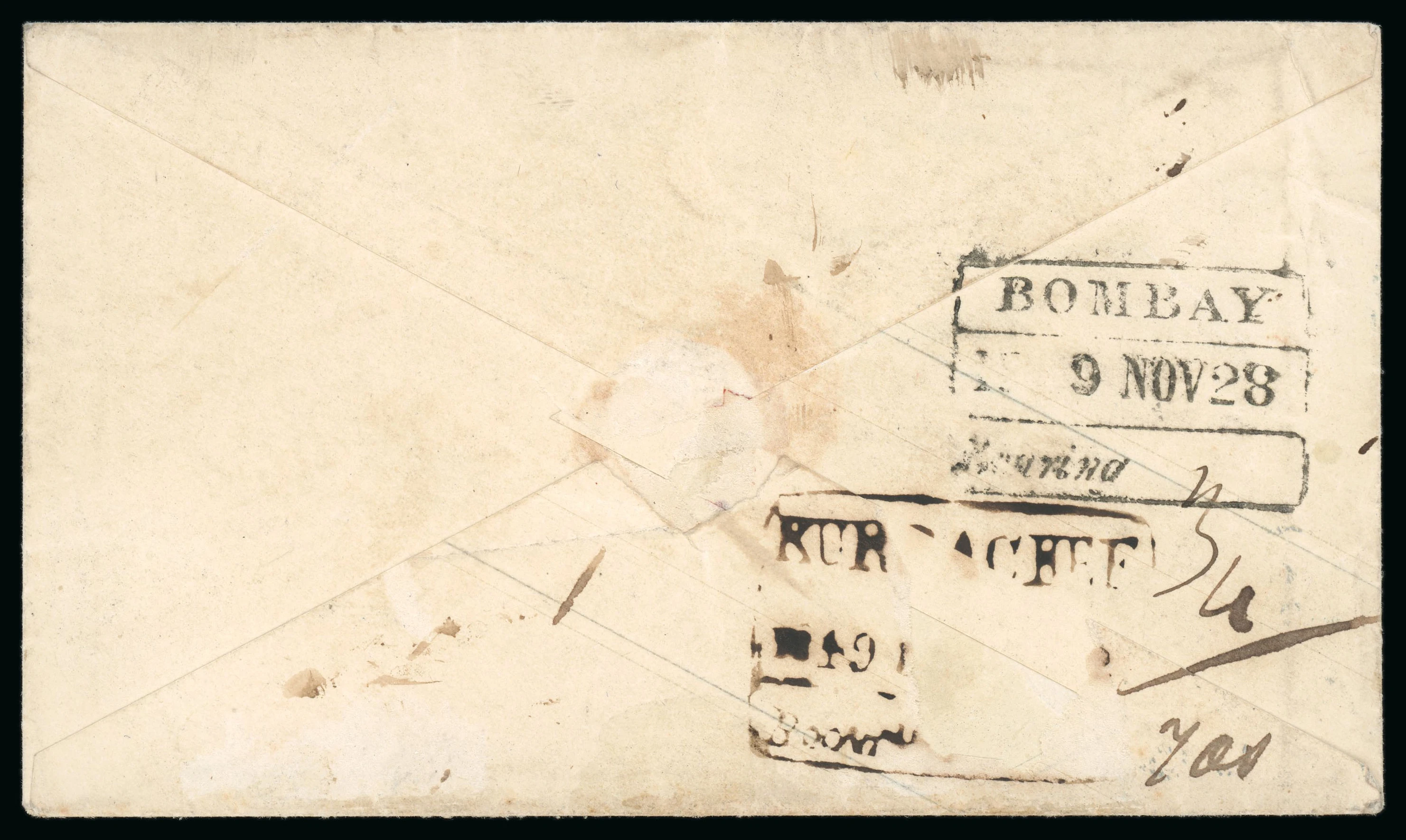 Pre-stamp cover of India — Karatchee HG 5, COV-4999, 1841