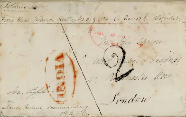 Pre-stamp cover of India — Poona HG 11, COV-4801, 1843