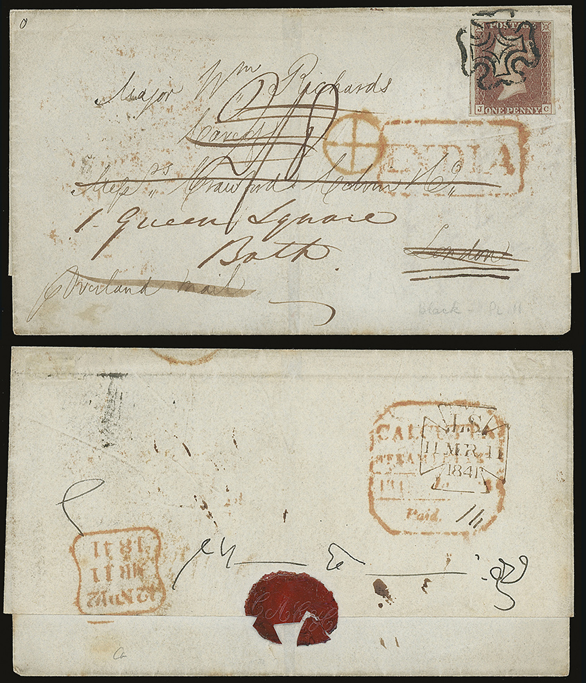 Pre-stamp cover of India — Calcutta SD12, COV-5405, 1841
