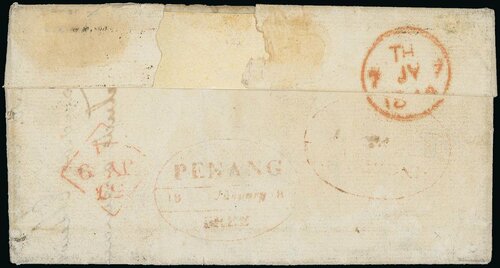 Penang FP 10 pre-1854 cover, Spink lot 5255
