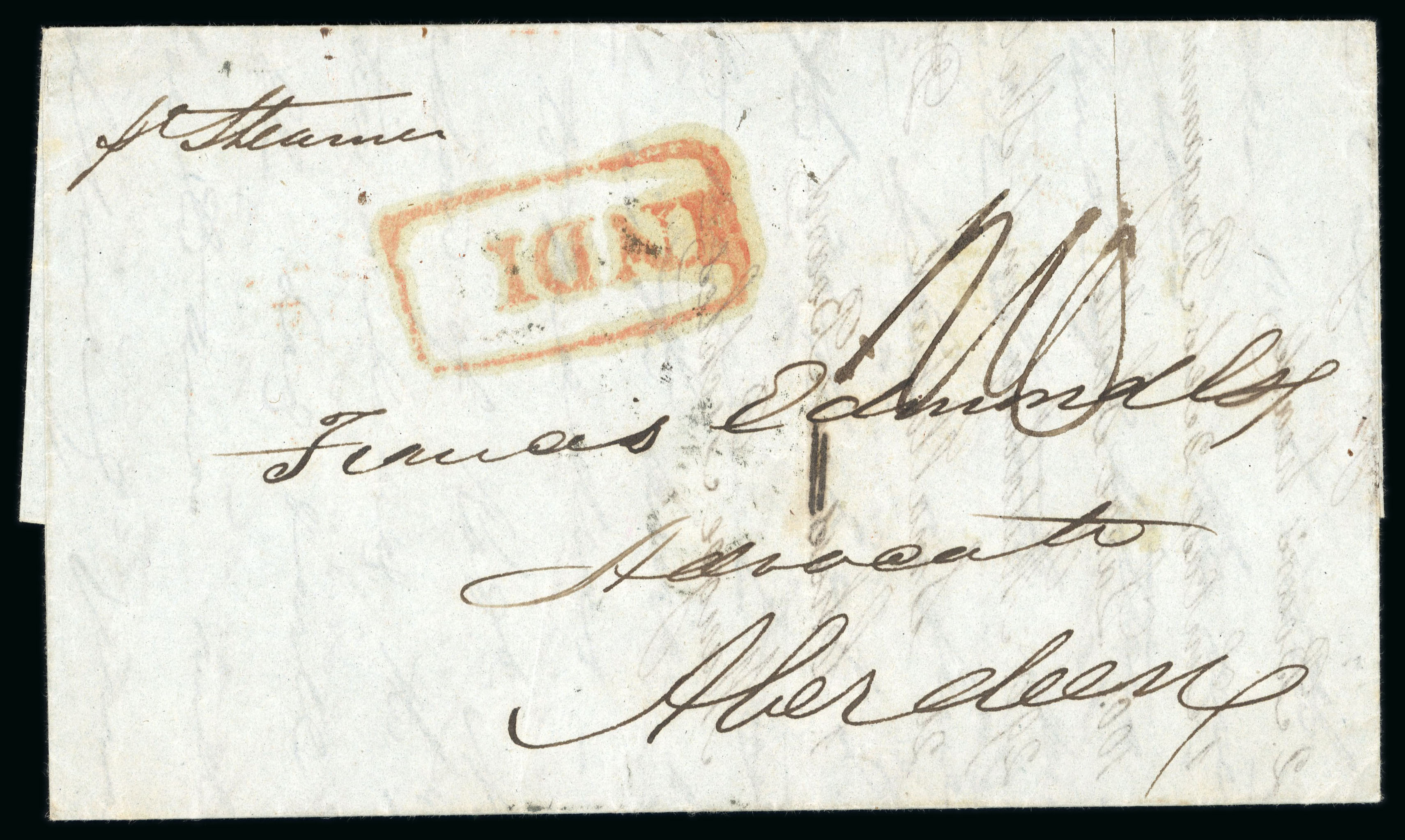 Pre-stamp cover of India — Calcutta SD16a, COV-4930, 1846