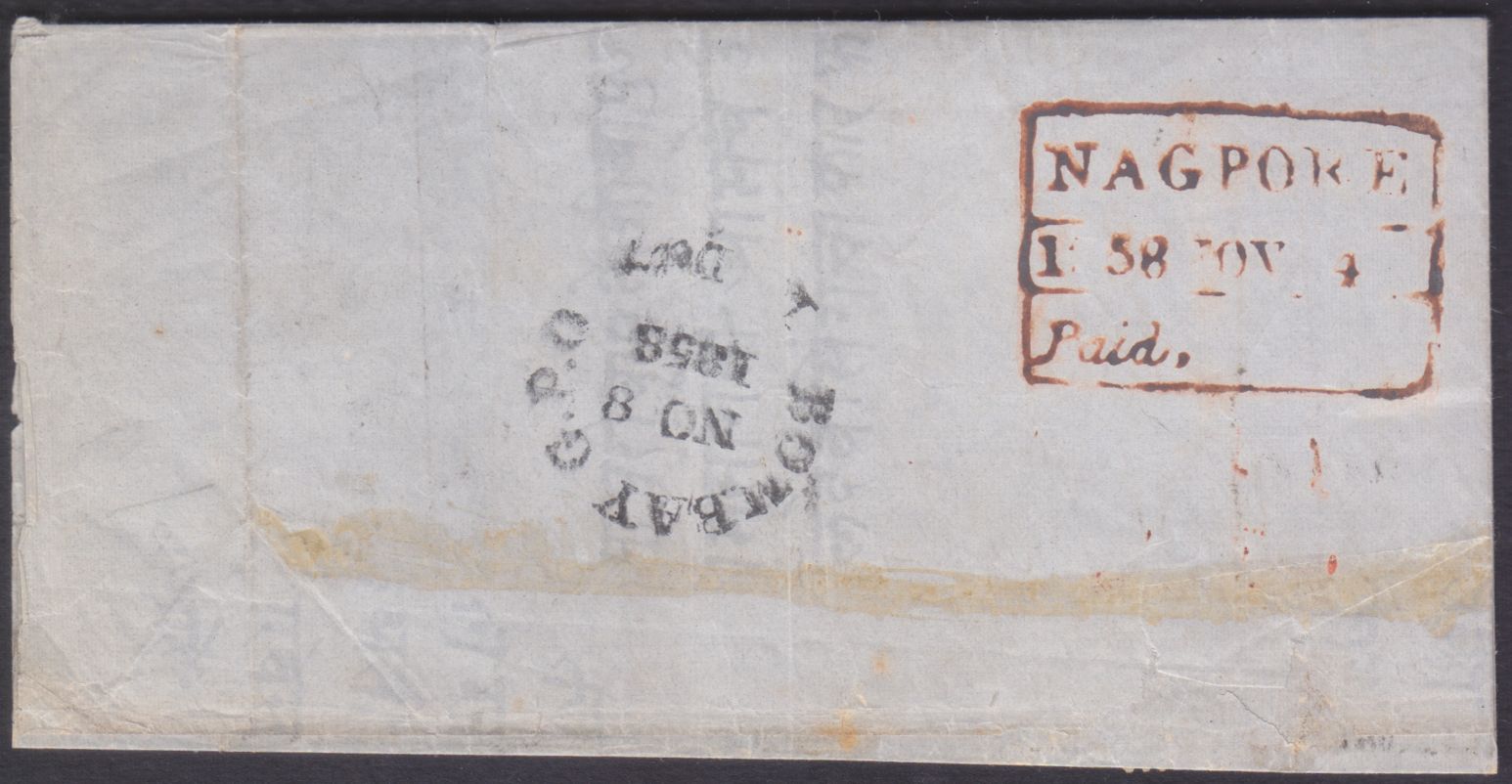 Nagpore HG 3 pre-1854 cover, Sephils lot 0020