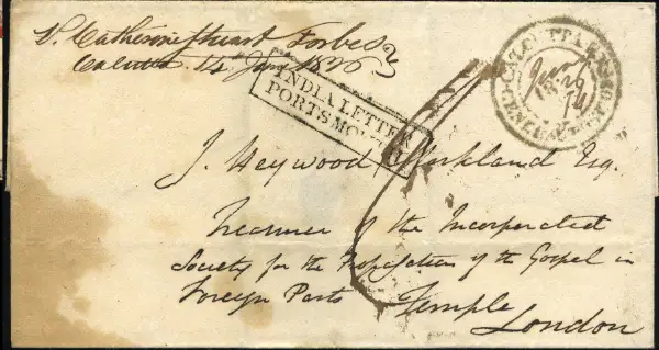 Calcutta SD8b pre-1854 cover