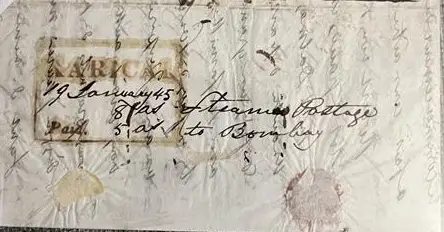 Pre-stamp cover of India — Karical HG 1, COV-4798, 19 January 1845