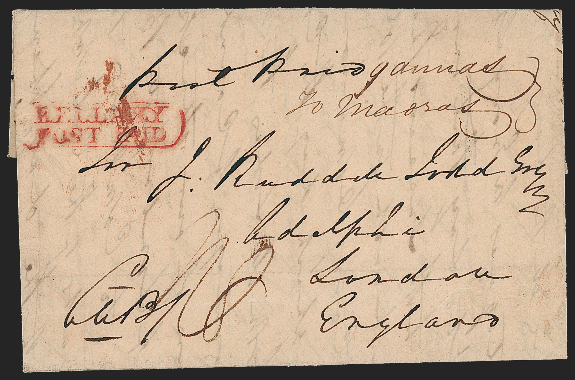Pre-stamp cover of India — Bellary HG 4, COV-5246, 27 July 1834