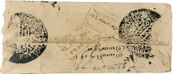 Pre-stamp cover of India — Covilputy HG 1, COV-4497, 27 April 1856