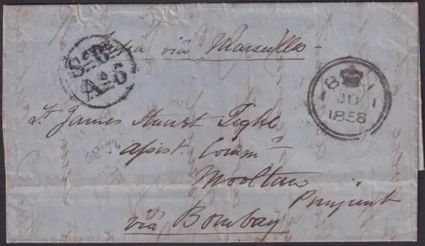 Bombay SR28 pre-1854 cover, collectorbazar