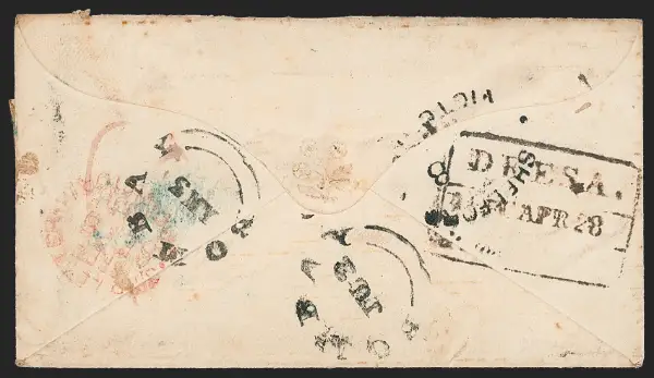 Pre-stamp cover of India — Deesa HG 3, COV-4811, 28 April 1856