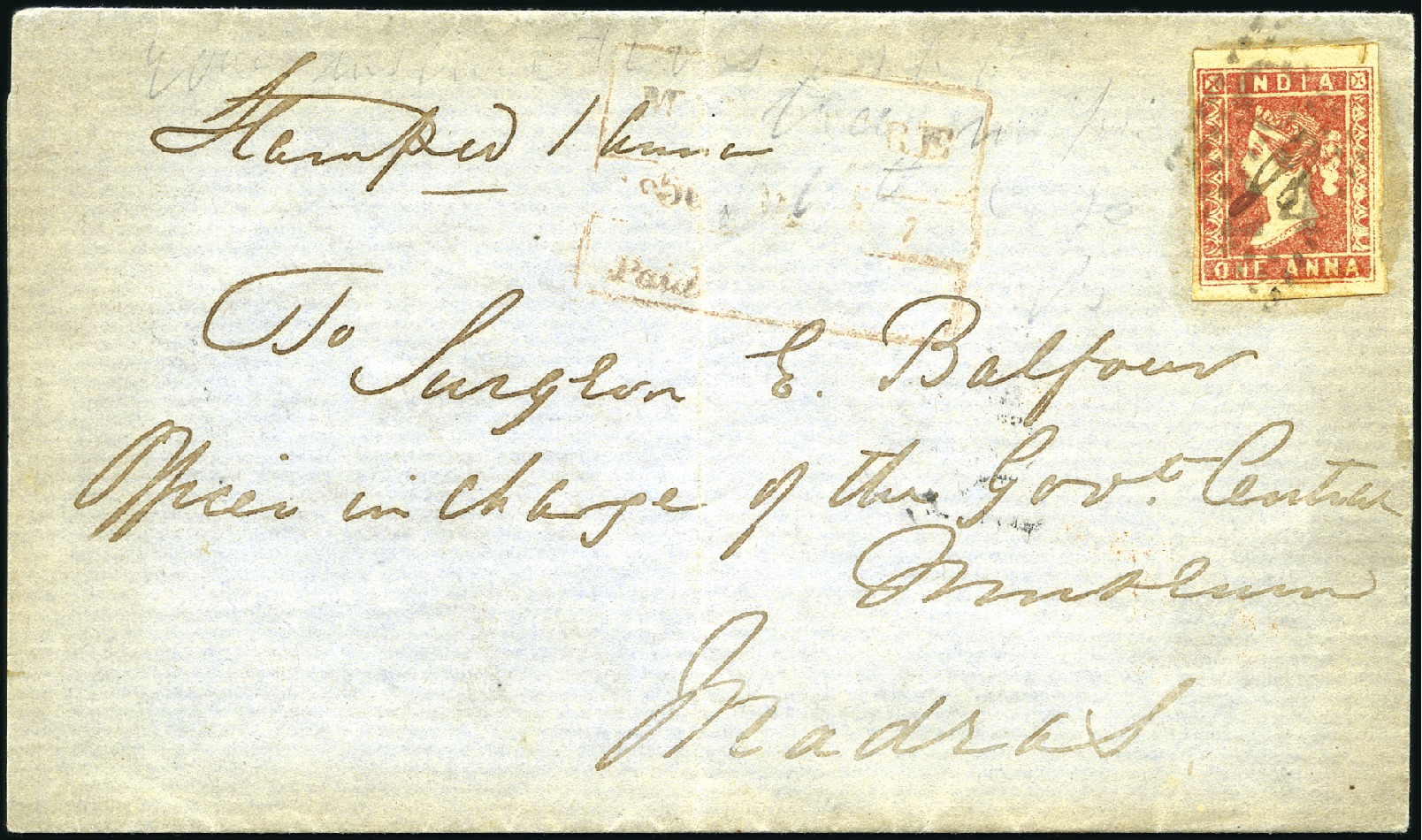 Pre-stamp cover of India — Mangalore HG 3, COV-4913, 1856