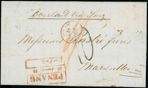 Penang FP 6 pre-1854 cover, Spink lot 36