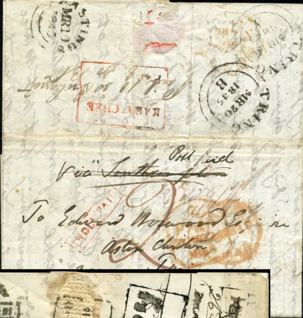 Karatchee HG 2 pre-1854 cover, India Study Circle lot 1006