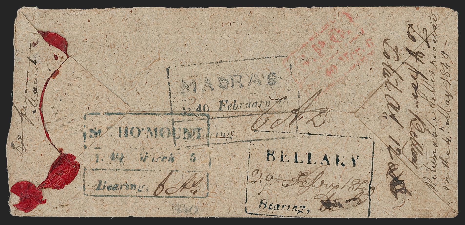 Pre-stamp cover of India — Mount HG 6, COV-5363, 5 March 1840