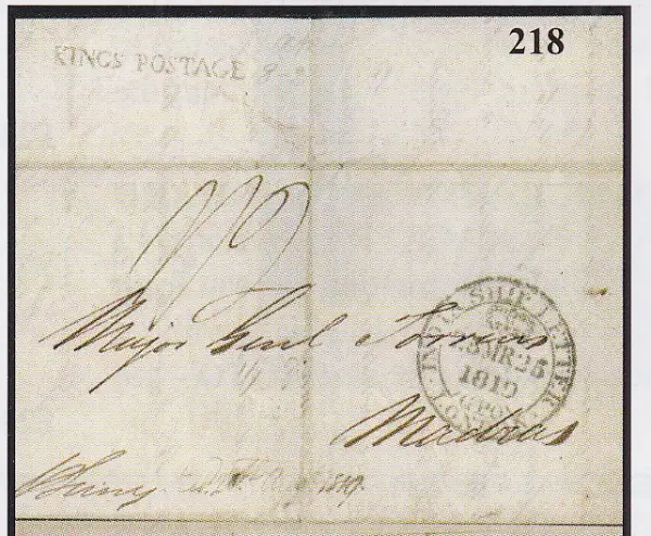 Madras SR1 pre-1854 cover, Cavendish Philatelic Auctions Ltd lot 218