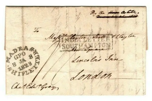 Madras SD8 pre-1854 cover