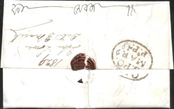 Pre-stamp cover of India — Calcutta HG 15, COV-4680, 3 March 1829