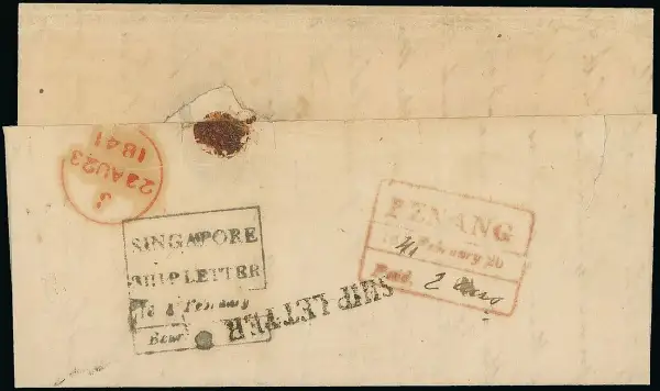 Penang FP 5 pre-1854 cover, Spink lot 15