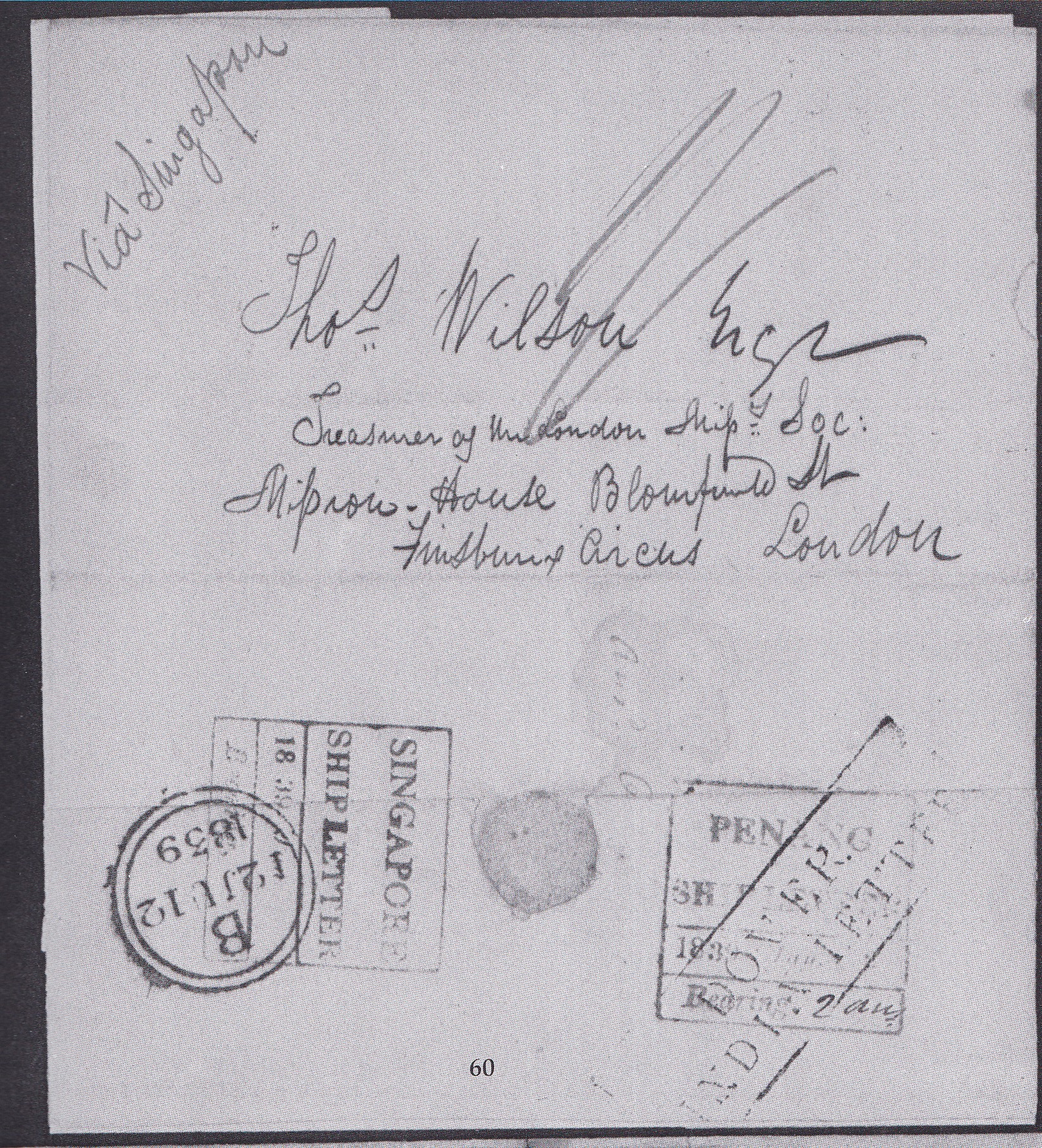 Singapore FP 7 pre-1854 cover, London and Brighton Stamp Auctions lot 60