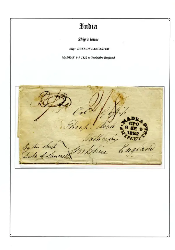 Madras SD8 pre-1854 cover, StampBay lot 16