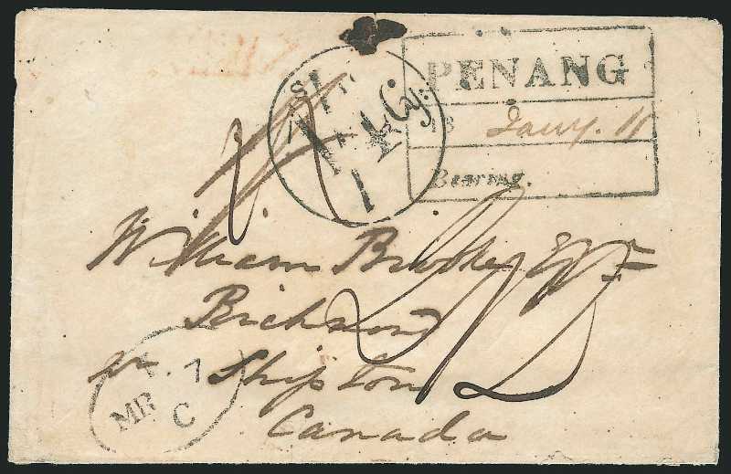 Penang FP 9 pre-1854 cover, Spink lot 1211A