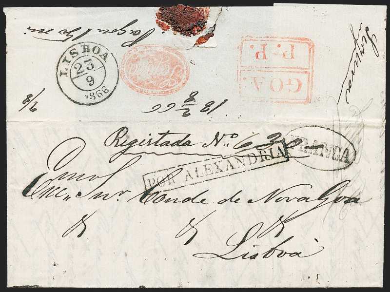 Goa FP 14 pre-1854 cover, Robert A. Siegel Auction Galleries lot 293