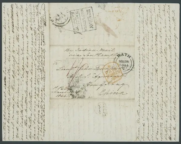 Bombay SR3 pre-1854 cover, Spink lot 1092