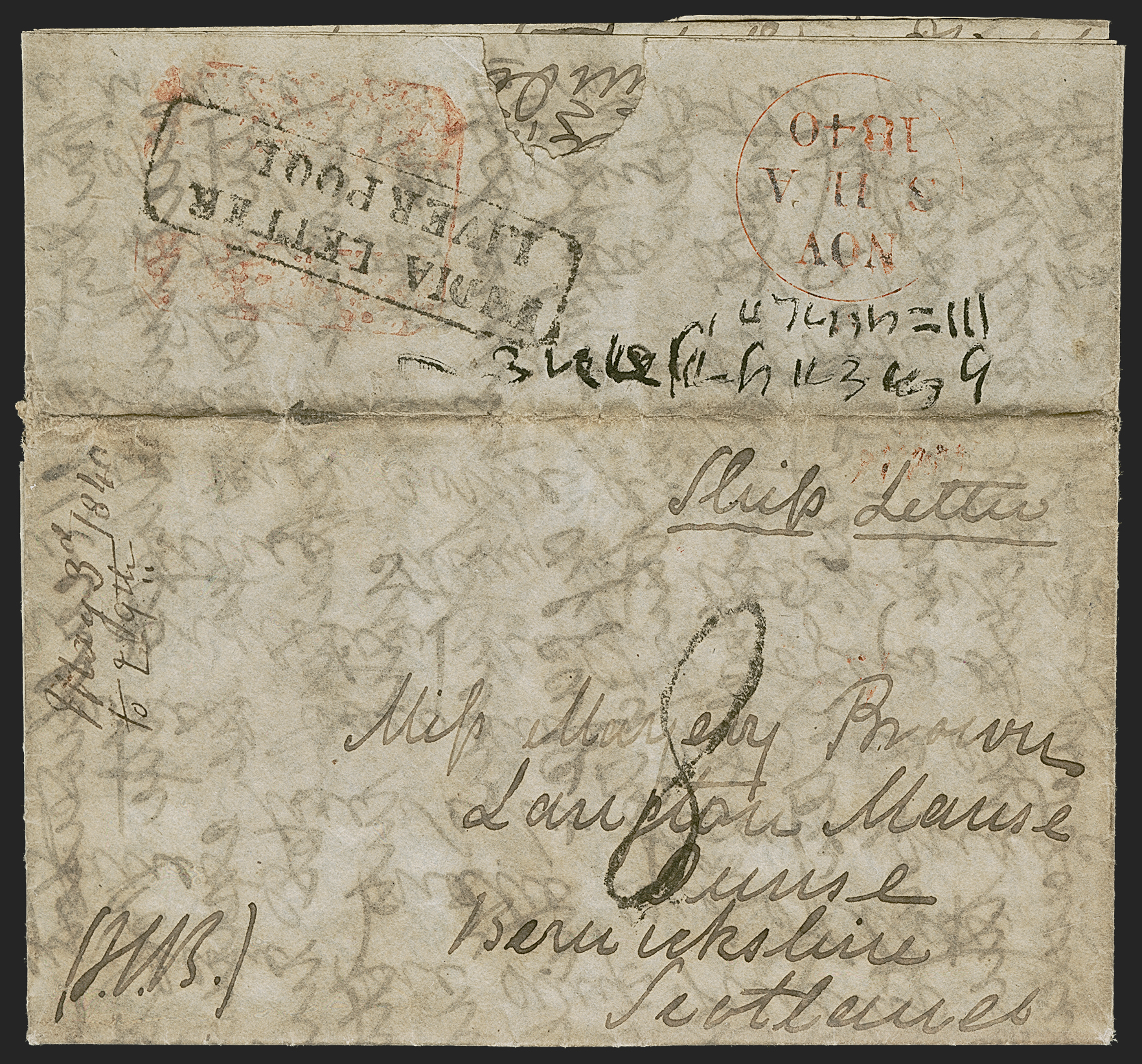 Afghanistan FP 2 pre-1854 cover, Robert A. Siegel Auction Galleries lot 625
