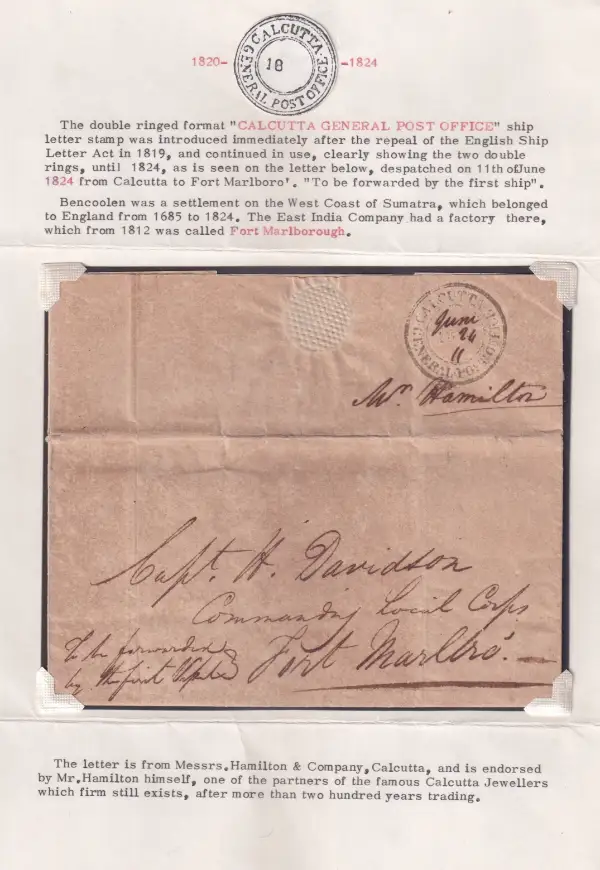 Calcutta SD8 pre-1854 cover