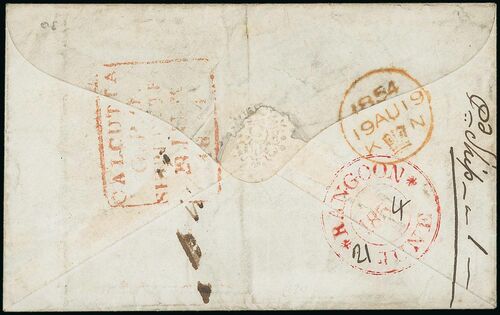 Rangoon FP 3 pre-1854 cover, Spink lot 31
