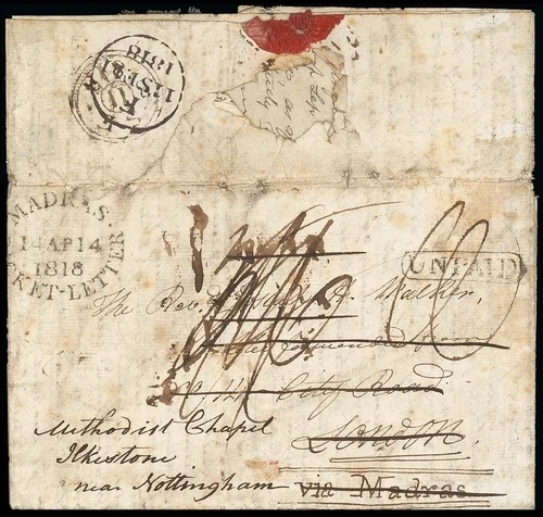 Madras SD5 pre-1854 cover, Spink lot 502