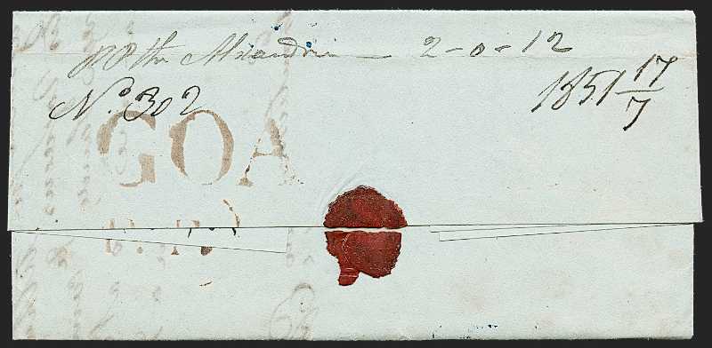 Goa FP 4 pre-1854 cover, Robert A. Siegel Auction Galleries lot 284