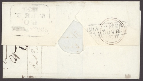 Singapore FP 1 pre-1854 cover, Spink lot 3379