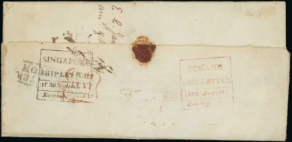 Penang FP 12 pre-1854 cover, Spink lot 20