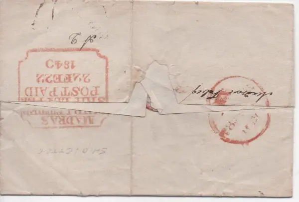 Madras SD16 pre-1854 cover