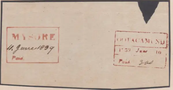 Pre-stamp cover of India — Ootacamund HG 4, COV-4475, 11 June 1839