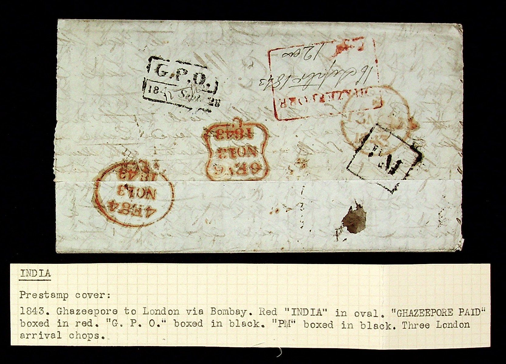 Ghazeepore HG 9 pre-1854 cover, Sephils lot 0093