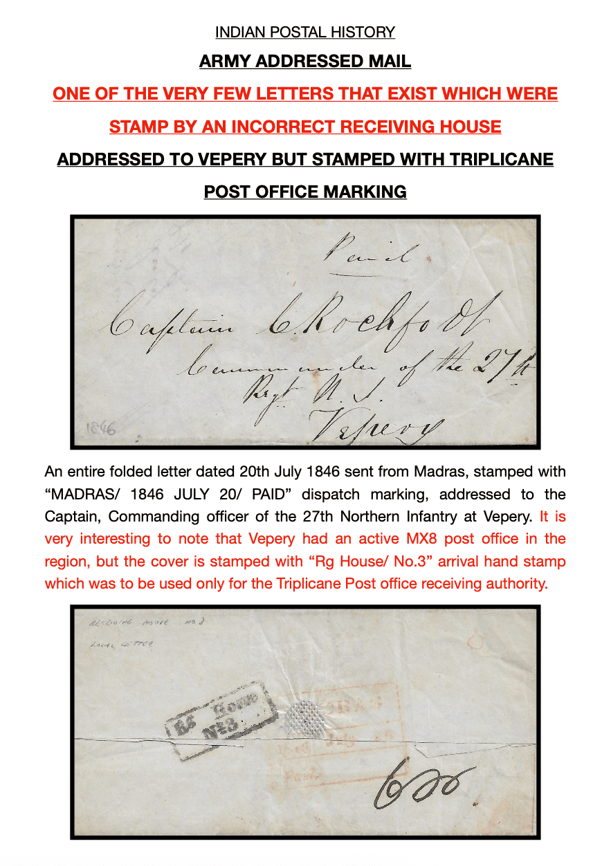 Madras MX9 pre-1854 cover, Sephils lot 0088