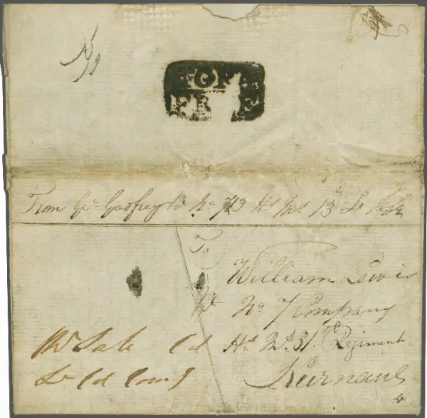 Agra HG 3 pre-1854 cover, Spink lot 6007