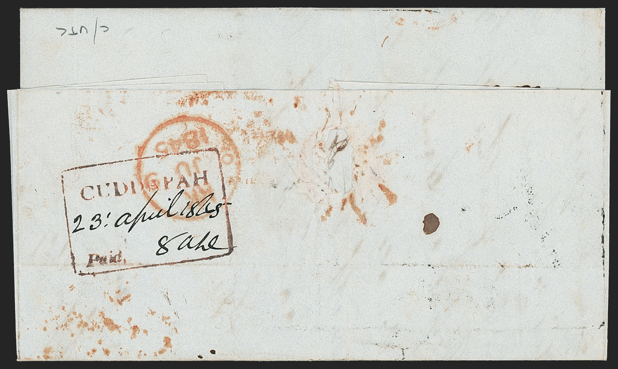 Pre-stamp cover of India — Cuddapah HG 5, COV-5283, 23 April 1845