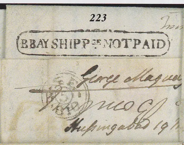 Bombay SD1 pre-1854 cover, Spink lot 223
