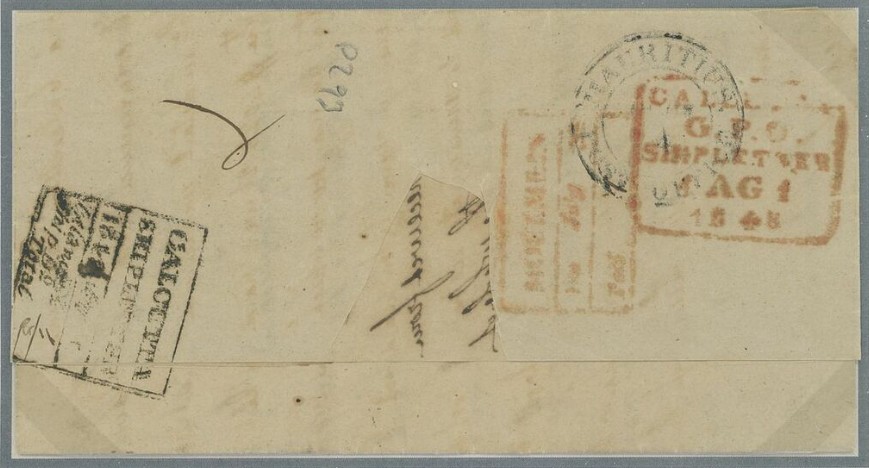 Moulmein FP 2 pre-1854 cover, Spink lot 3059