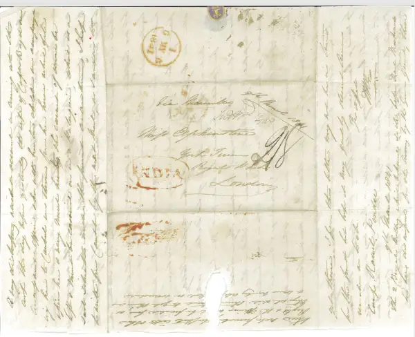 Afghanistan FP 2 pre-1854 cover, Robert A. Siegel Auction Galleries lot 629