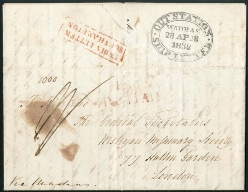 Madras SD11 pre-1854 cover, Spink lot 506